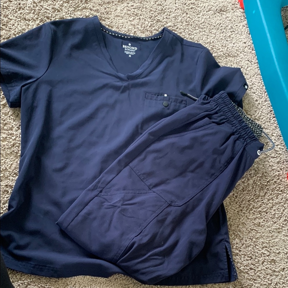 Beyond Scrubs Navy Blue Scrub Set